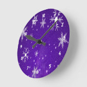 Horloge Ronde Blanche-Neige, Blue Purple Background (Angle)