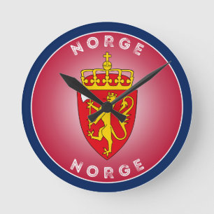 Horloge Ronde Blason de la Norvège en forme de cercle