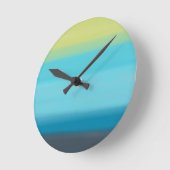 Horloge Ronde Bleu Aquarelle (Angle)