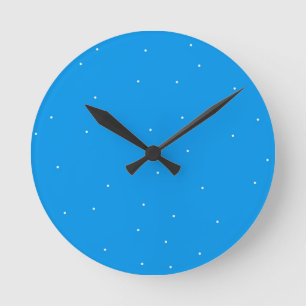Horloge Ronde Bleu avec points blancs accessoires à la personnal