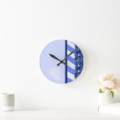 Horloge Ronde Bleu d'hiver (Maison)