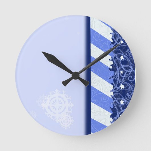 Horloge Ronde Bleu d'hiver (Recto)