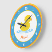 Horloge ronde bleu et jaune en caoutchouc adorable (Angle)