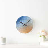 Horloge Ronde Bleu et orange (Maison)
