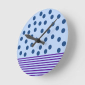 Horloge Ronde Bleu et violet temps pour s'amuser (Angle)
