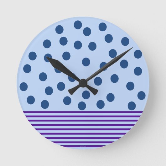 Horloge Ronde Bleu et violet temps pour s'amuser (Recto)