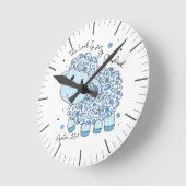 Horloge Ronde Bleu inspiré de la foi (Angle)