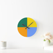 Horloge Ronde Bleu Vert Jaune Orange (Maison)