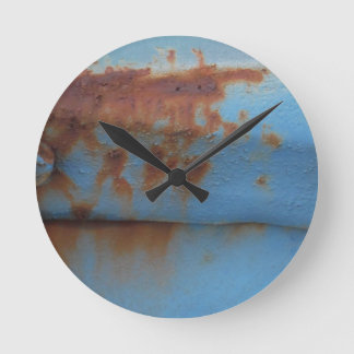 Horloge Ronde bleu vintage rouillé