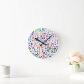 Horloge Ronde Blobs aquarelle (Maison)