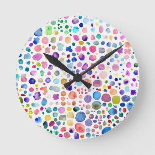 Horloge Ronde Blobs aquarelle