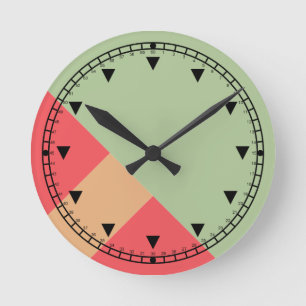 Horloge Ronde Bloc géométrique de couleur moderne 1