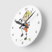 Horloge Ronde Blond Stick Figure (Angle)