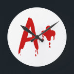 Horloge Ronde Blood Group A  Positive #Horror Hospital<br><div class="desc">Blood Group / Type A  Positive

Globe Trotters specialises in idiosyncratic imagery from around the globe. Here you will find unique Greeting Cards,  Postcards,  Posters,  Mousepads and more.</div>
