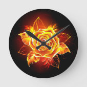 Horloge Ronde Blooming Fire Rose (Recto)