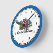 Horloge Ronde Blooms des travailleurs sociaux (Angle)