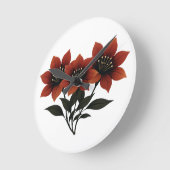 Horloge Ronde Blooms gras (Angle)