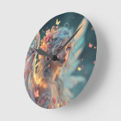 Horloge Ronde Blossom Seraph - Angel de la grâce du printemps (Angle)