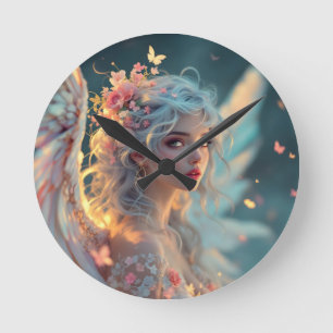 Horloge Ronde Blossom Seraph - Angel de la grâce du printemps
