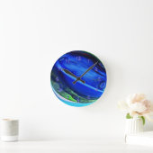 Horloge Ronde Blue Aggie Marble Wall Clock (Maison)
