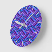 Horloge Ronde Blue and purple stripes weave (Angle)