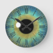 Horloge Ronde Blue Eye Iris Eyeball Medium Round Roman Clock (Recto)