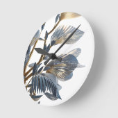 Horloge Ronde Blue Floral Design Plant (Angle)