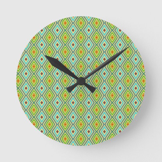 Horloge Ronde Blue Green Cool Tones Diamond Pattern  (Recto)