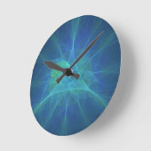 Horloge Ronde Blue Green Fractal (Angle)