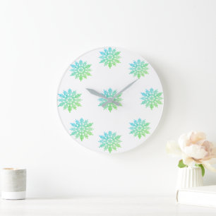 Horloge ronde Blue Green Snowflon