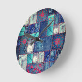 Horloge Ronde Blue Jeans Patchwork (Angle)