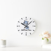 Horloge Ronde Blue Kitten Large Clock (Maison)