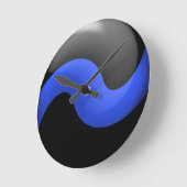 Horloge Ronde Blue Line mince (Angle)