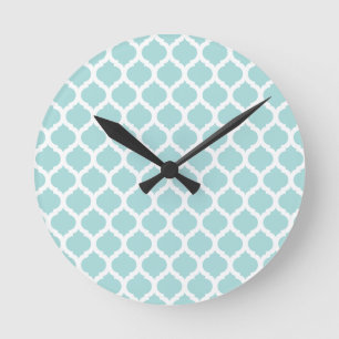 Horloge Ronde Blue Moroccan Pattern Wall Clocks