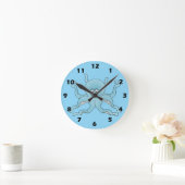 Horloge Ronde Blue Octopus Design (Maison)