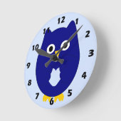 Horloge Ronde Blue Owl Design (Angle)
