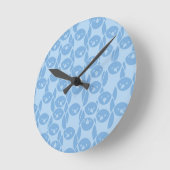 Horloge Ronde Blue penguins pattern background (Angle)