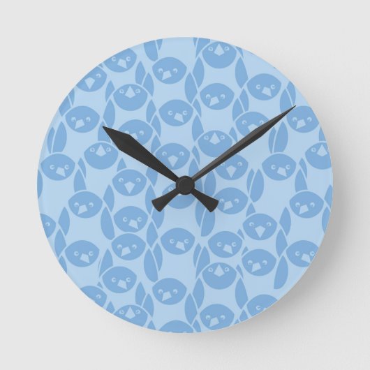 Horloge Ronde Blue penguins pattern background (Recto)