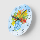 Horloge Ronde Blue Polka-dot Rain Boots (Angle)