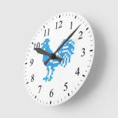 Horloge Ronde Blue Rooster (Angle)