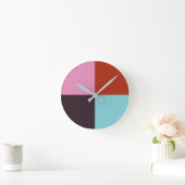 Horloge Ronde Blue Rose rouge (Maison)