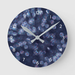 Horloge Ronde Blue Sparkle