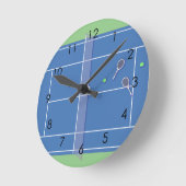 Horloge Ronde Blue Tennis Court Modern Tennis Player      (Angle)