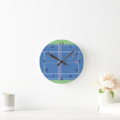 Horloge Ronde Blue Tennis Court Modern Tennis Player      (Maison)
