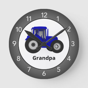Horloge Ronde Blue Tractor Clock Round Clock