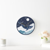 Horloge Ronde Blue Whale Dream (Maison)