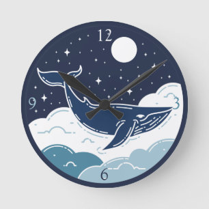 Horloge Ronde Blue Whale Dream
