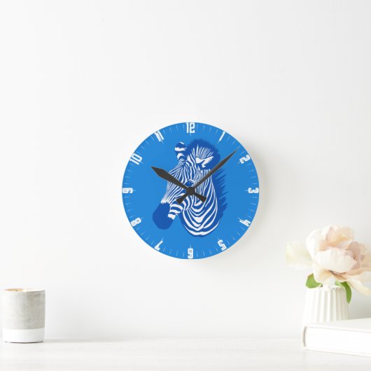 Horloge ronde Blue Zebra (Maison)
