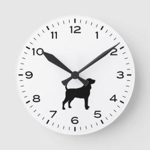 Horloge Ronde Bluetick Coonhound Chien race Silhouette