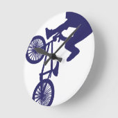 Horloge Ronde BMX Biker (Angle)